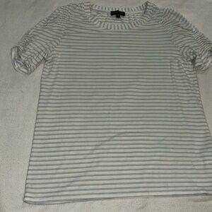 Antique white with blue stripes ladies blouse